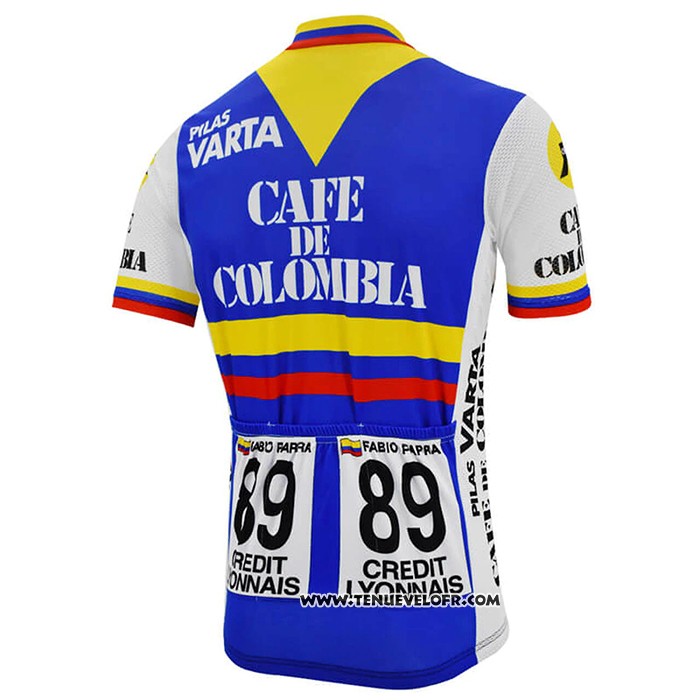 2021 Maillot Cyclisme La Colombie Bleu Blanc Manches Courtes et Cuissard